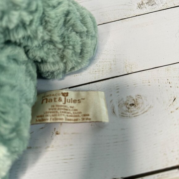 Demdaco Nat & Jules Drake the Mellow Fellows Green & Blue 11" Triceratops Plush - Picture 7 of 10